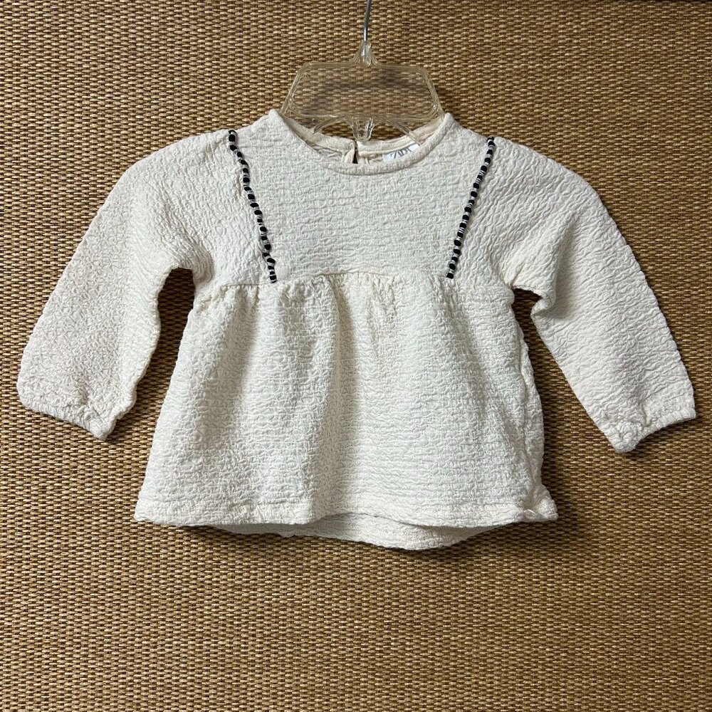 ZARA Baby Top 9-12 Months Cream